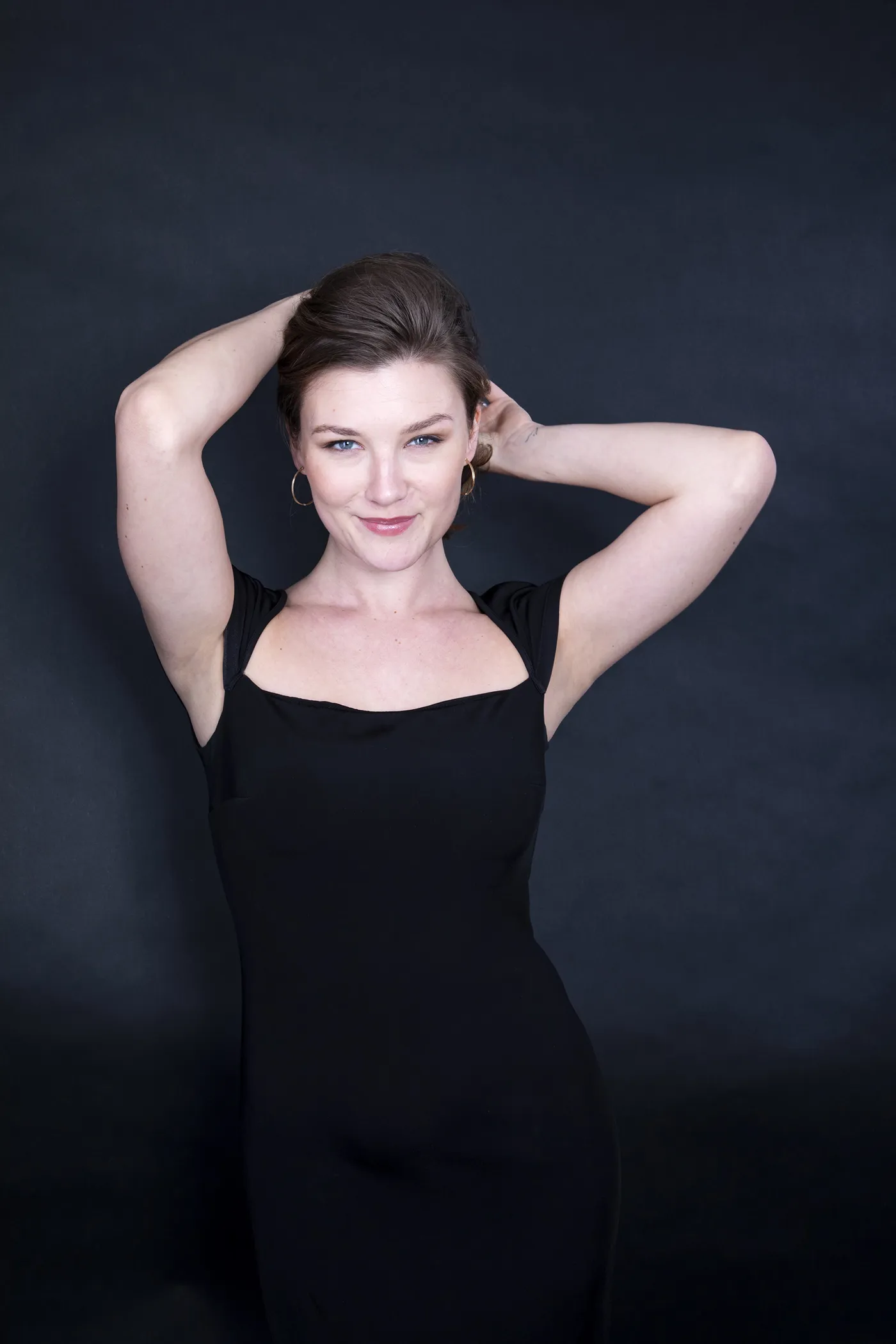 Arms up and smile